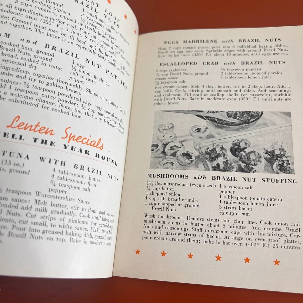 Vintage A Parade of Brazil Nut Recipes Booklet Mid Century‎ Cookbook Ephemera